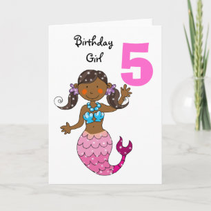 Tarjeta 5.º regalo de cumpleaños para una chica, linda sir