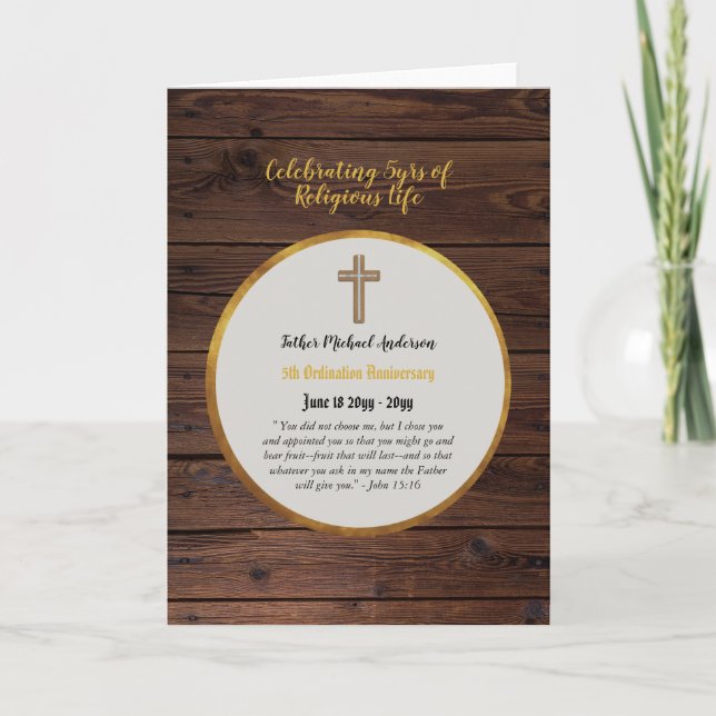 Tarjeta 5.º Sacerdote de la Ordenación del Aniversario - C (Anverso)