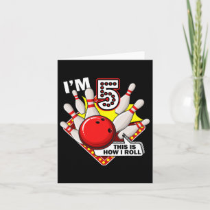 Tarjeta 5.º tema de la bolera de cumpleaños Día festivo de