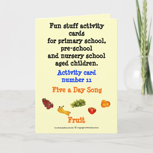 Tarjeta 5 al día - fruta (Anverso)