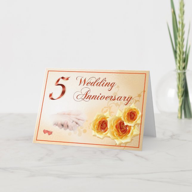 Tarjeta 5 Aniversario Boda (Anverso)