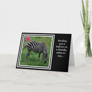 Tarjeta 5 Aniversario del Rosa de Zebra