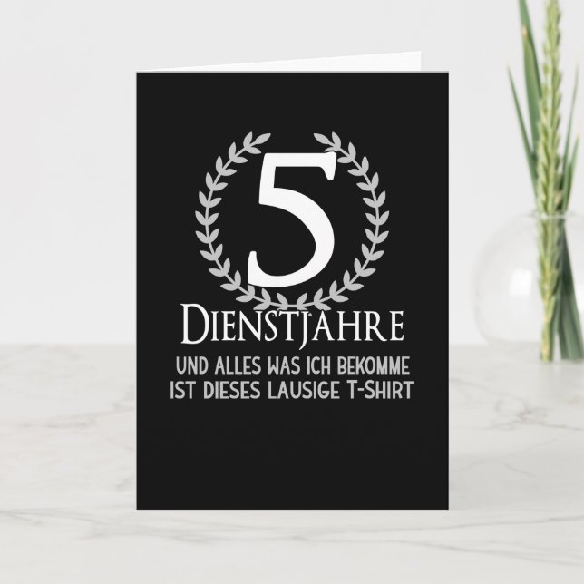 Tarjeta 5 años de la empresa Aniversario de la empresa Fie (Anverso)