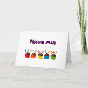 TARJETA 5 CUPCAKES PARA TU CUMPLEAÑOS *****5*** QUE TE DIV