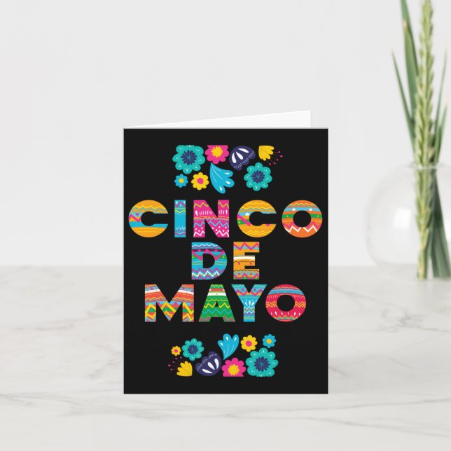 Tarjeta 5 De Mayo Cinco De Mayo Sombrero Maraca  (Anverso)