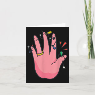 Tarjeta 5 Finger Engagement Hand Fiesta Mejor Novia Fiance