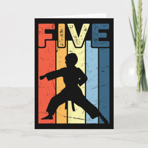 Tarjeta 5 Five Karate Lover 5 Cumpleaños 5 años Martia