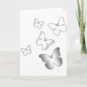 Tarjeta 5 mariposas blancas