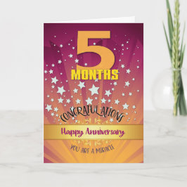 Tarjeta 5 Meses Aniversario de la Recuperación Negrita Núm