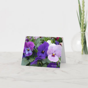Tarjeta 5 Pansitas de lavanda azul morado