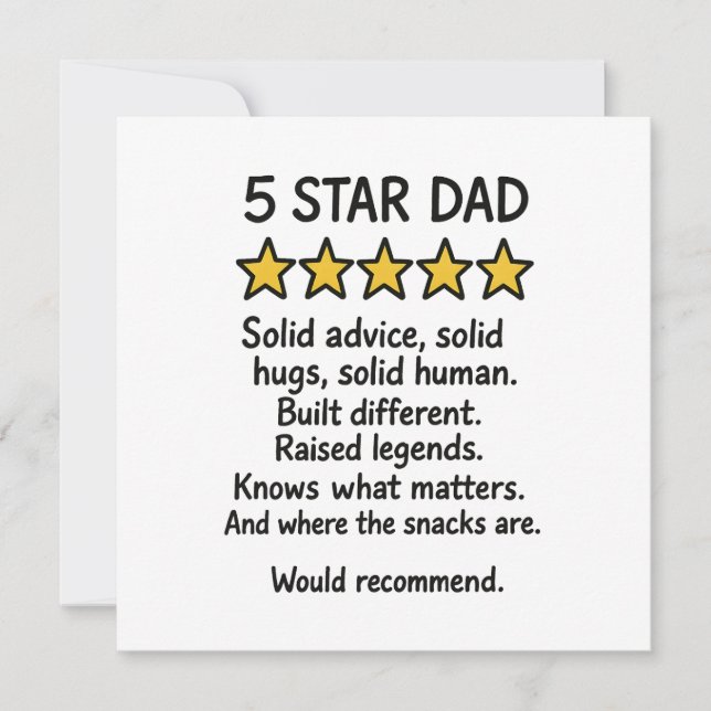 Tarjeta 5 Star Papá  (Anverso)