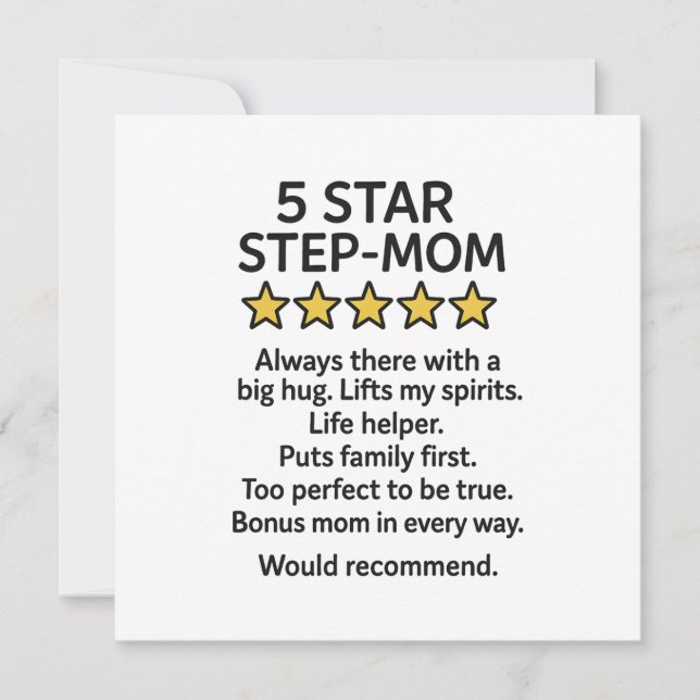 Tarjeta 5 Star Step Mom (Anverso)