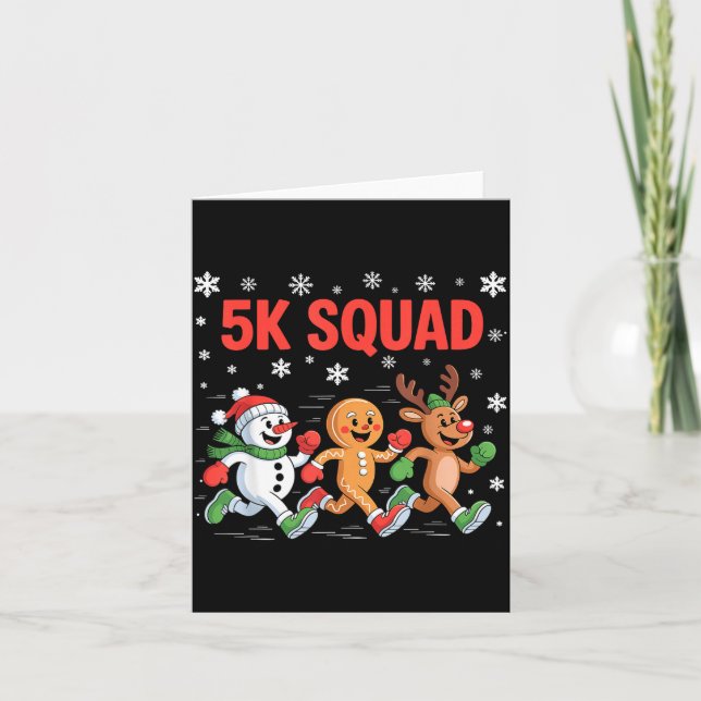 Tarjeta 5k Squad Shirt Funny Christmas Running Team  (Anverso)