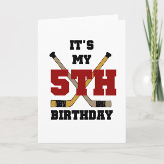 Tarjeta 5tas camisetas y regalos del cumpleaños del hockey