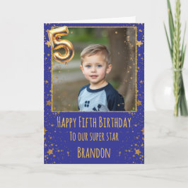 Tarjeta 5th Birthday Photo Card