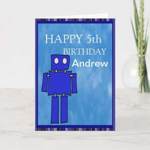 Tarjeta 5to cumpleaños del robot
