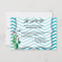 Tarjeta 5x3.5 R.S.V.P Boho Cacti Cactus Succulent 