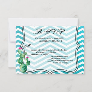 Tarjeta 5x3.5 R.S.V.P Boho Cacti Cactus Succulent 