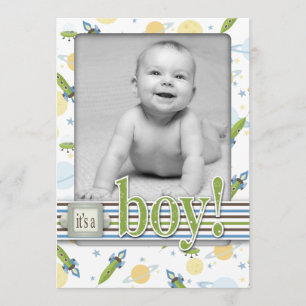 Tarjeta 5x7 de la invitación del nacimiento del