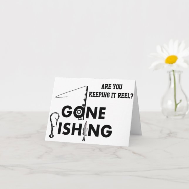 TARJETA **60º CUMPLEAÑOS** DE PESCADOR MANTENIÉNDOLO REAL (Planta pequeña)