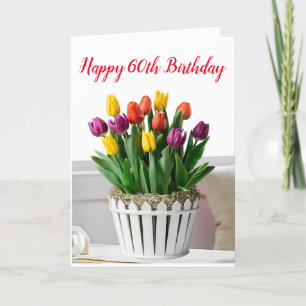 TARJETA **60º CUMPLEAÑOS** DESEA UN HERMOSO AUTO DE MUJER