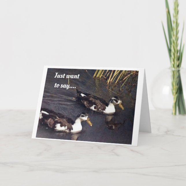 TARJETA **60º CUMPLEAÑOS** PATO COMEDIANDO POR "USTEDES" (Anverso)