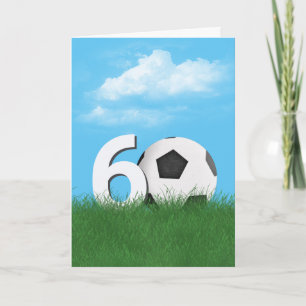 Tarjeta 60.ª Bola De Fútbol De Cumpleaños En Grasa Verde