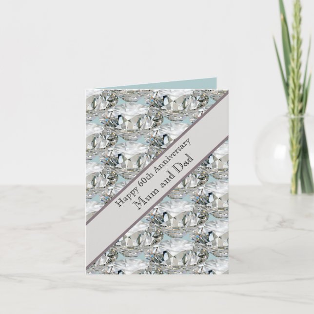 Tarjeta 60.º aniversario Boda Diamante (Anverso)