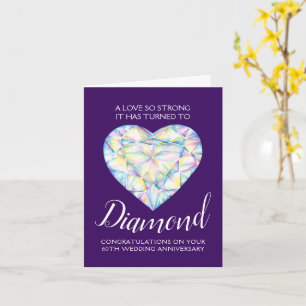 Tarjeta 60.º aniversario Boda diamante Amor tan fuerte