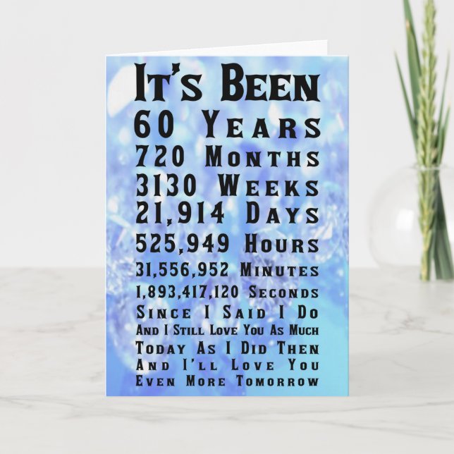 Tarjeta 60.º Aniversario del Boda del Diamante (Anverso)