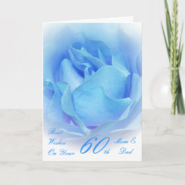 Tarjeta 60.º Boda Aniversario Mamá y Papá Azul Rosa