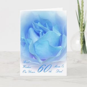 Tarjeta 60.º Boda Aniversario Mamá y Papá Azul Rosa