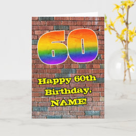 Tarjeta 60.º cumpleaños: Arcoiris 60 inspirado en graffiti