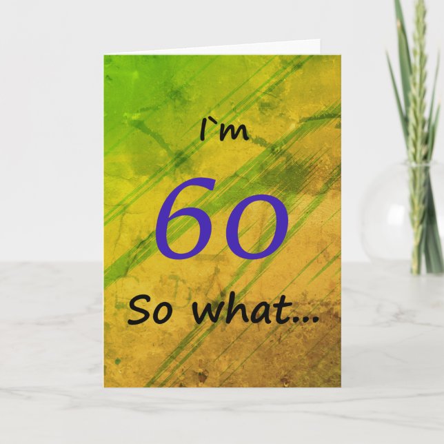 Tarjeta 60.º cumpleaños Gracioso Verde (Anverso)