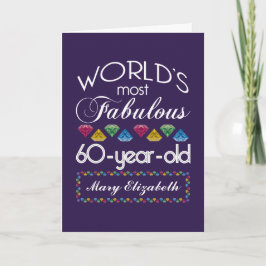 Tarjeta 60.º Cumpleaños Las Gemas Coloridas Más Fabulosas