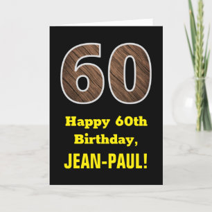 Tarjeta 60.º cumpleaños: Nombre, Patrón de grano de madera