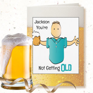 Tarjeta 60.º cumpleaños Personalizado masculina cerveza Sn