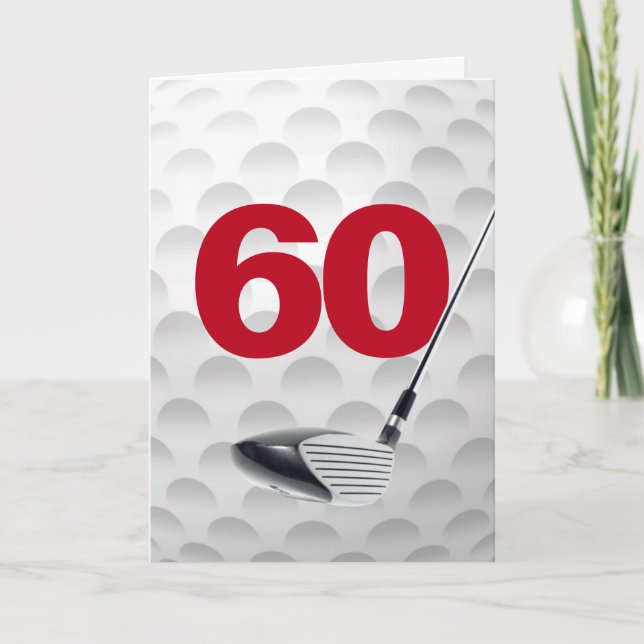 Tarjeta 60.º diseño de la pelota de golf (Anverso)