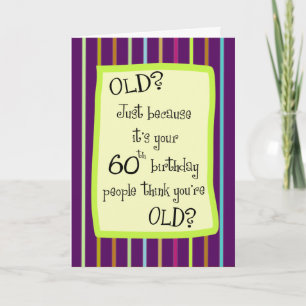 Tarjeta 60.º humor a rayas