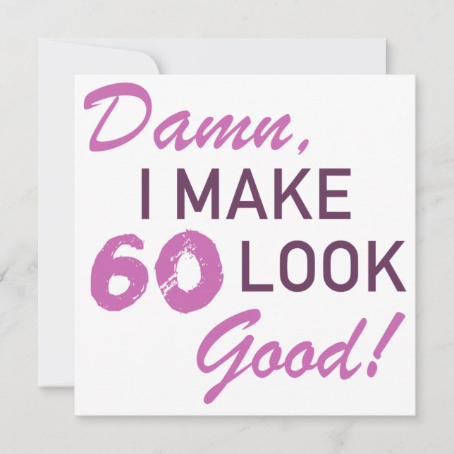 Tarjeta 60.º humor de cumpleaños (Anverso)