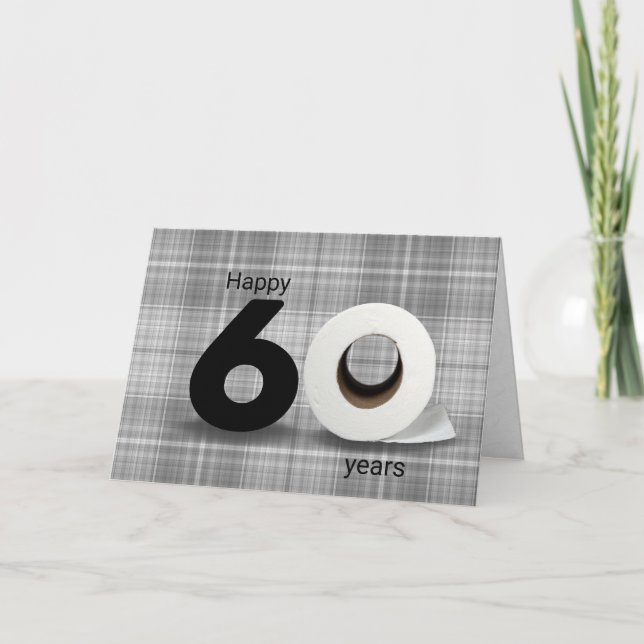Tarjeta 60.º papel higiénico de cumpleaños rollo (Anverso)