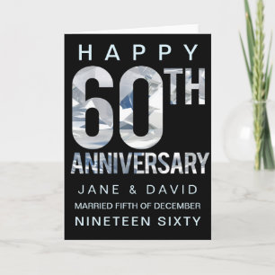 Tarjeta 60.º Personalizado de aniversario de Boda de diama