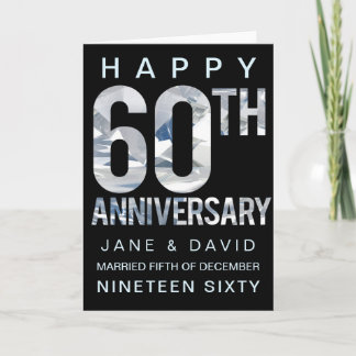 Tarjeta 60.º Personalizado de aniversario de Boda de diama
