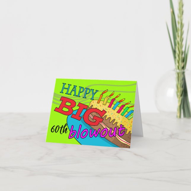 Tarjeta 60.º Personalizado de cumpleaños (Anverso)