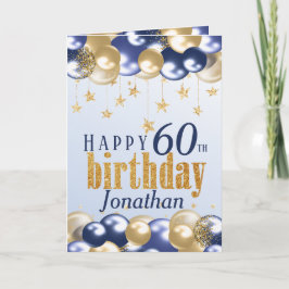 Tarjeta 60.º Purpurina de Oro de la Marina de Cumpleaños