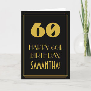 Tarjeta 60 Aniversario ~ Art Deco Inspirado Aspecto "60" y