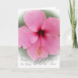 Tarjeta 60° Aniversario Boda Rosa Hibiscus
