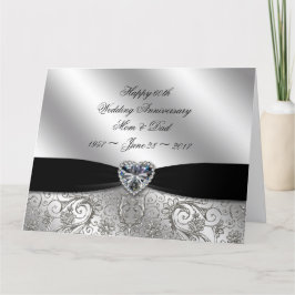 Tarjeta 60° aniversario de Boda de diamantes 8.5x11