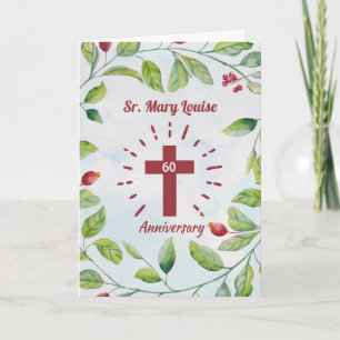 Tarjeta 60° Aniversario de la Cruz de las Nunas en corona