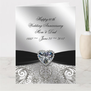Tarjeta 60° Aniversario del Boda del Diamante 8.5 x 11